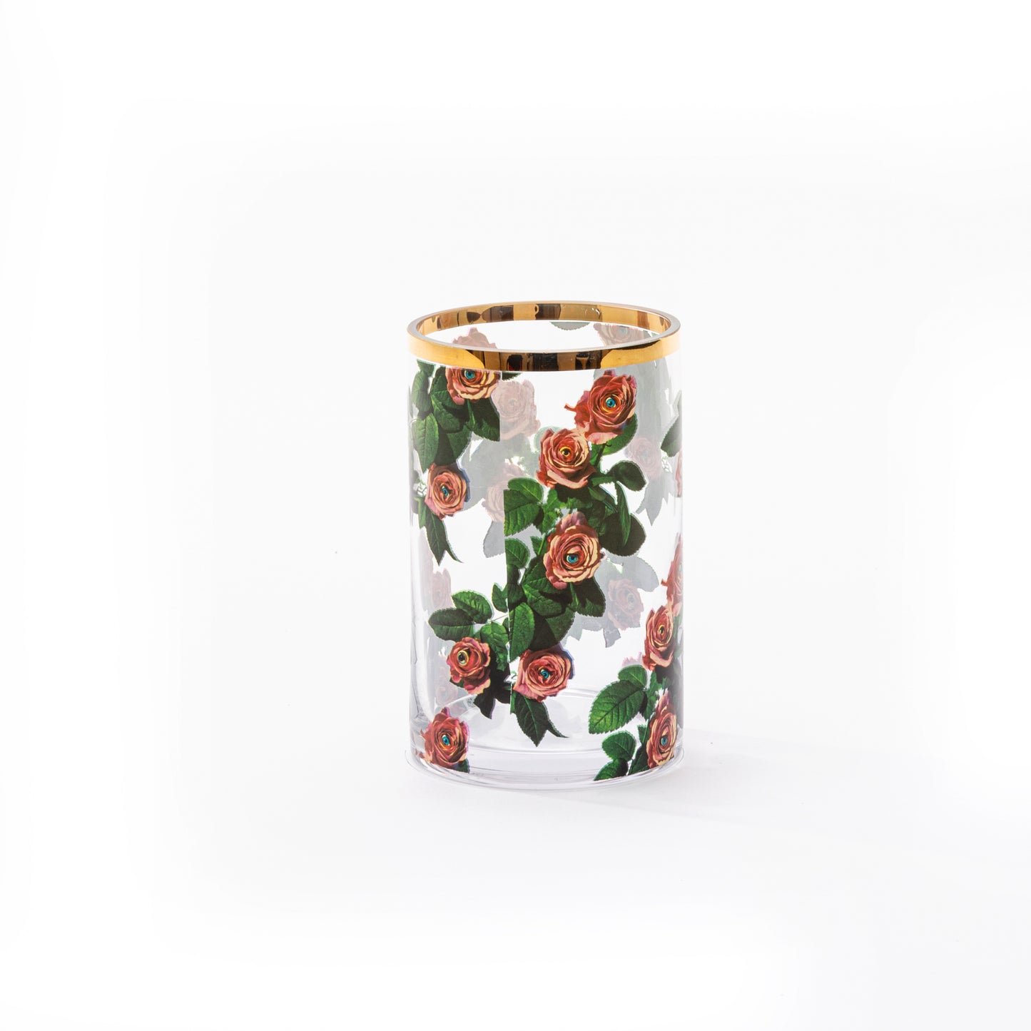Vaso Cilindrico in Vetro Piccolo Roses