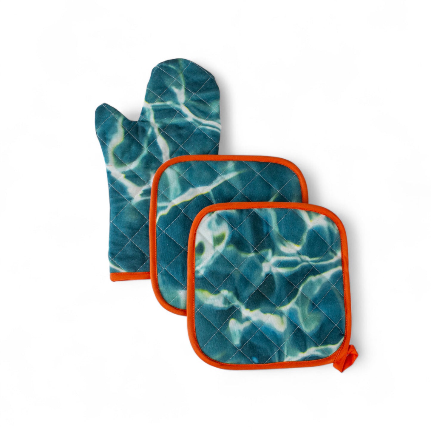 3-piece kitchen set: oven mitt and pot holders - ACQUA