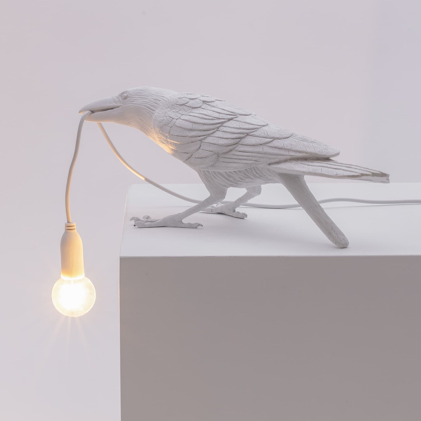 Bird Lamp White Playing OUTDOOR