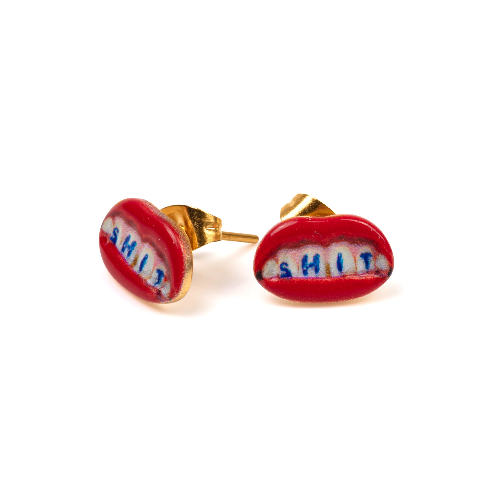 SHIT stud earrings - Toiletpaper Jewels – SELETTI