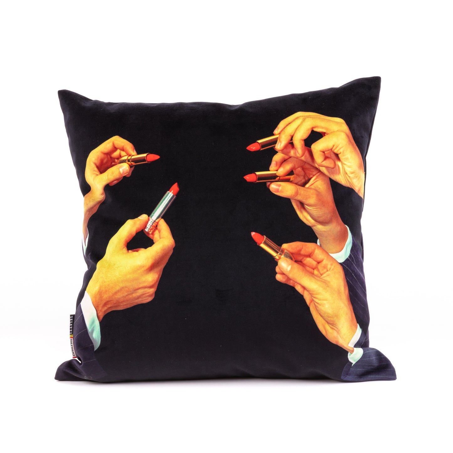 Cuscino Rossetto Nero 50x50 Con Imbottitura Plume