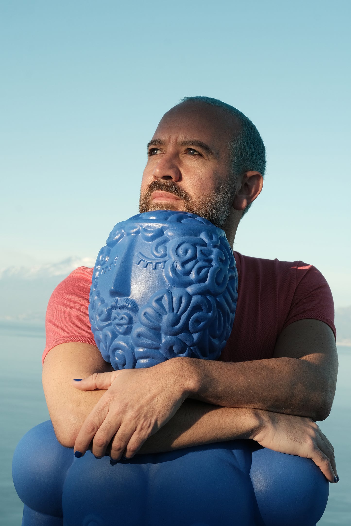 Terracotta Bust Man Blu