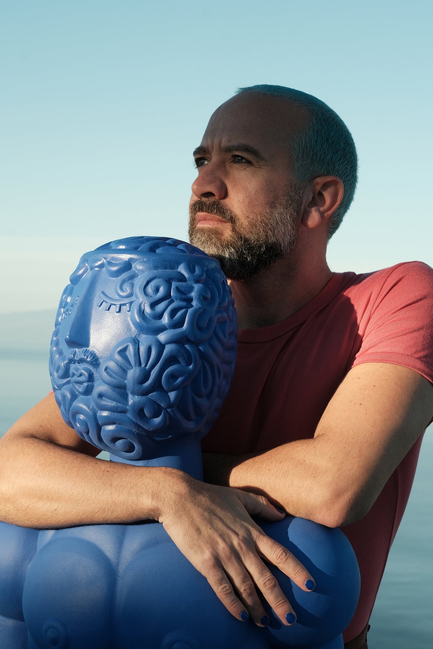 Terracotta Bust Man Blu