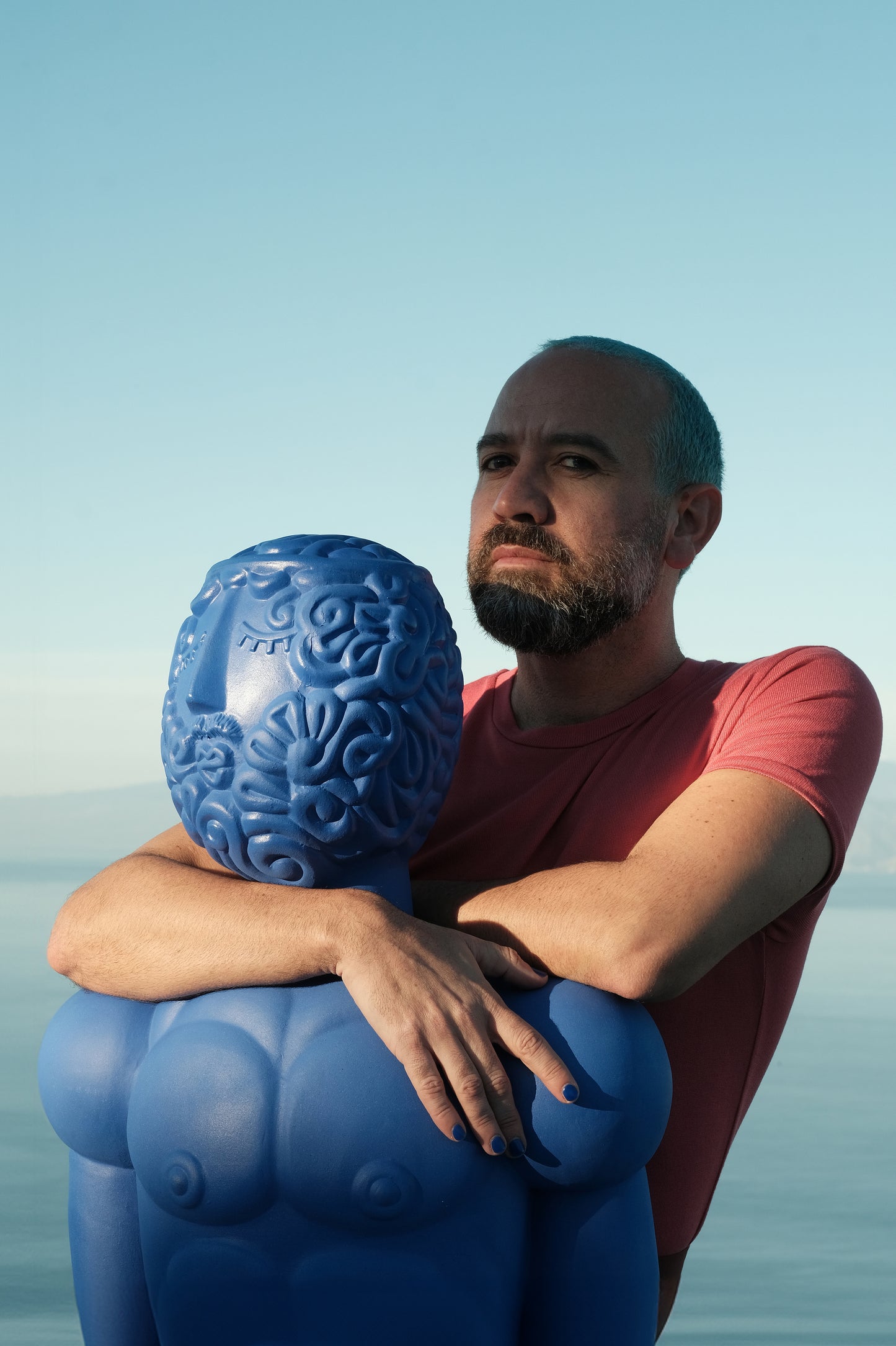 Terracotta Bust Man Blu
