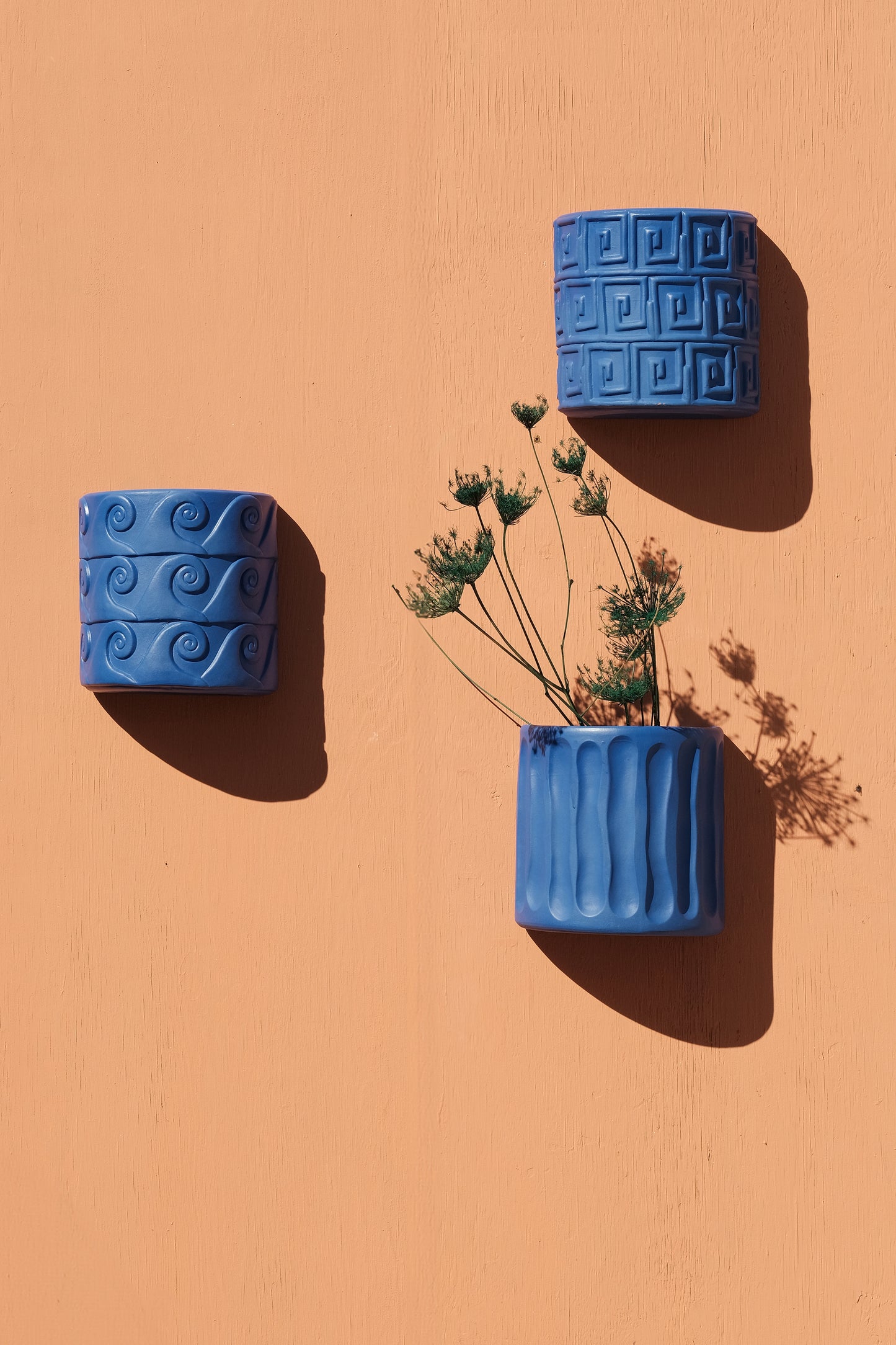 Vaso da muro in terracotta Greche Blu 
