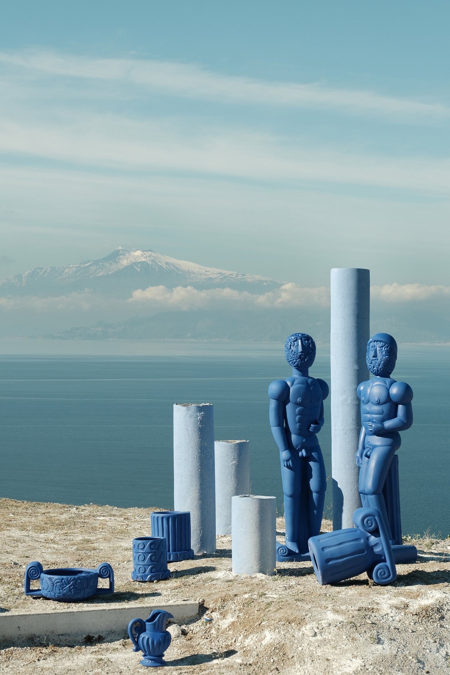 Vaso in Terracotta Centrotavola Blu