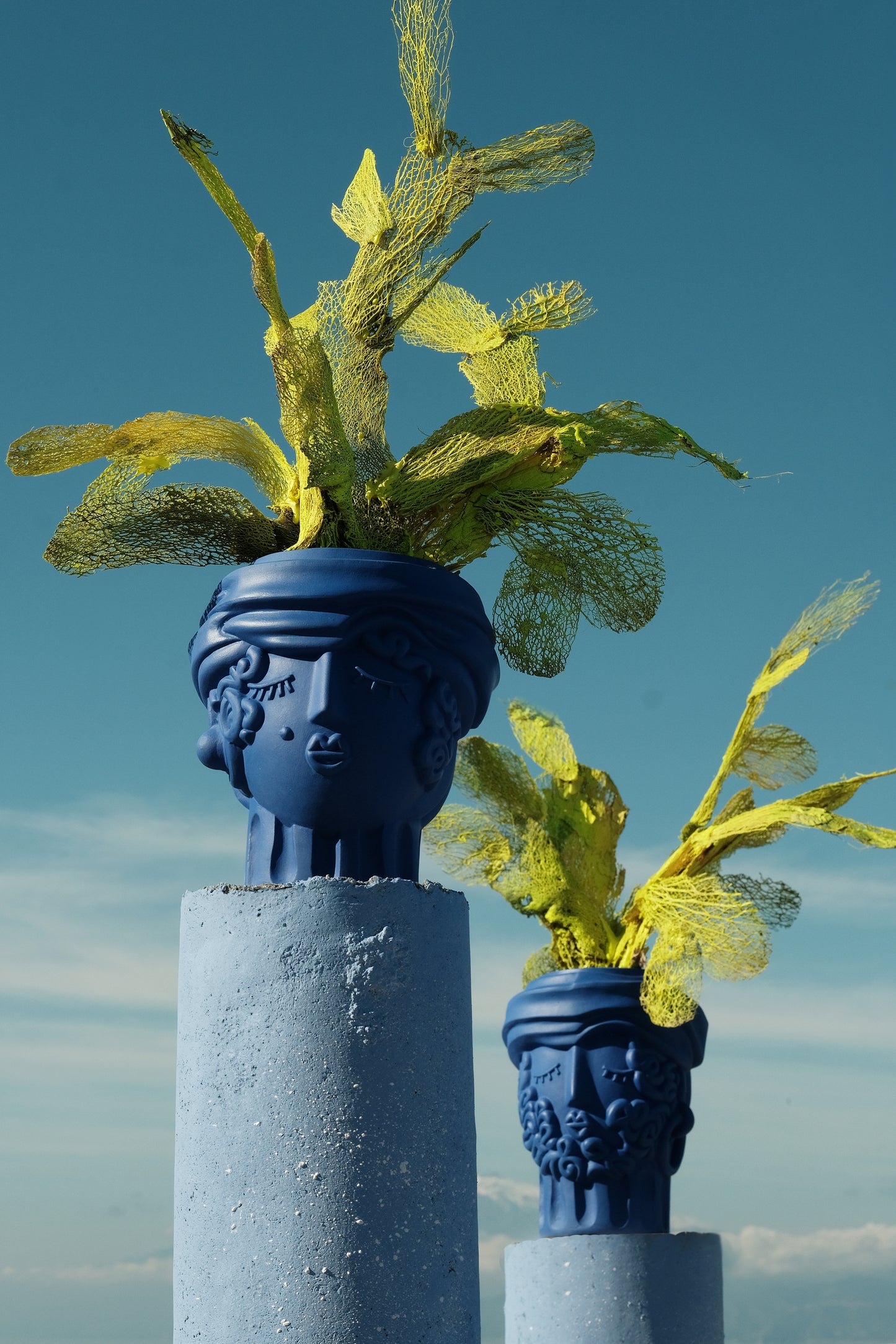 Terracotta Vase Women Blue
