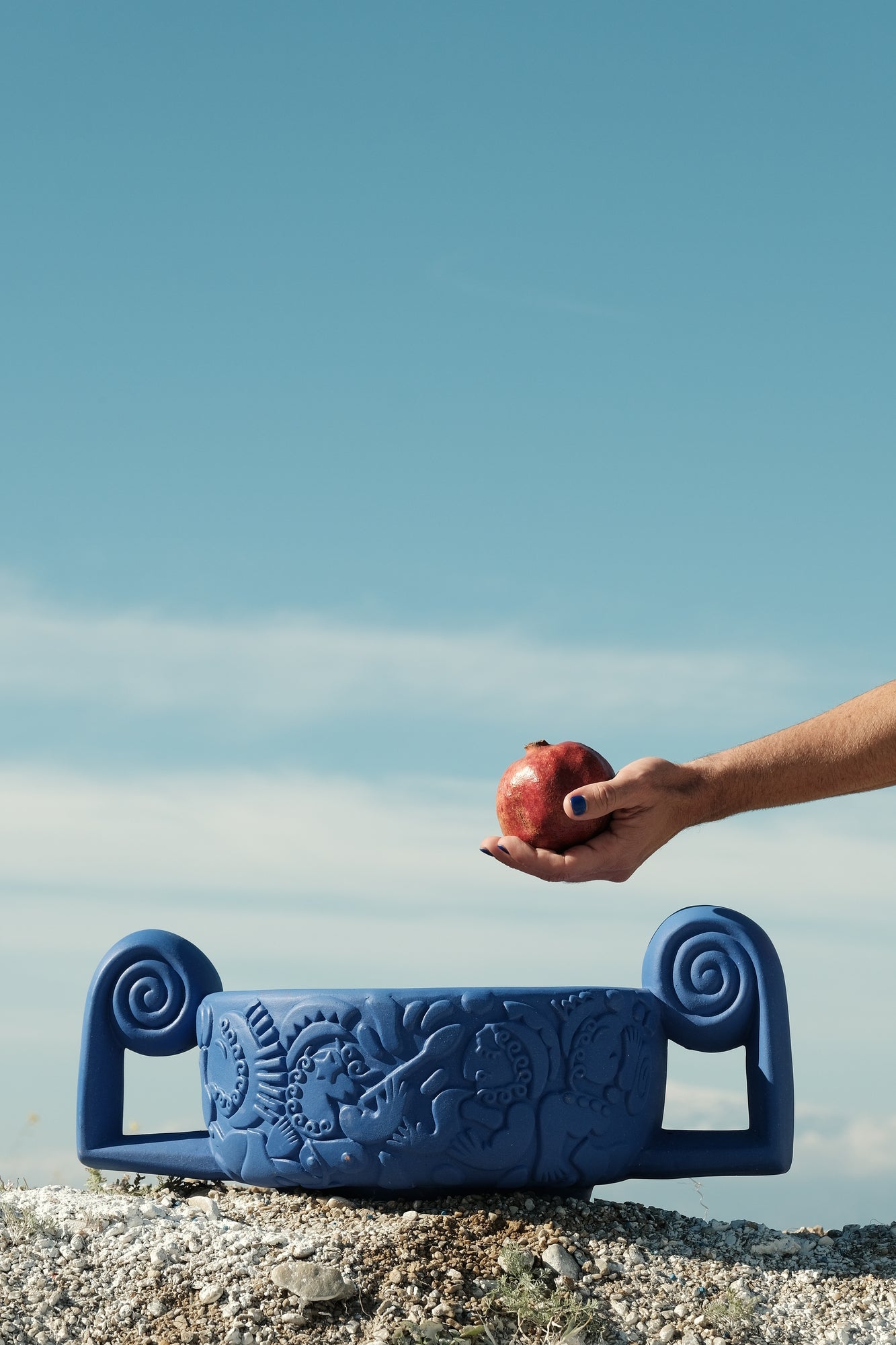 Vaso in Terracotta Centrotavola Blu