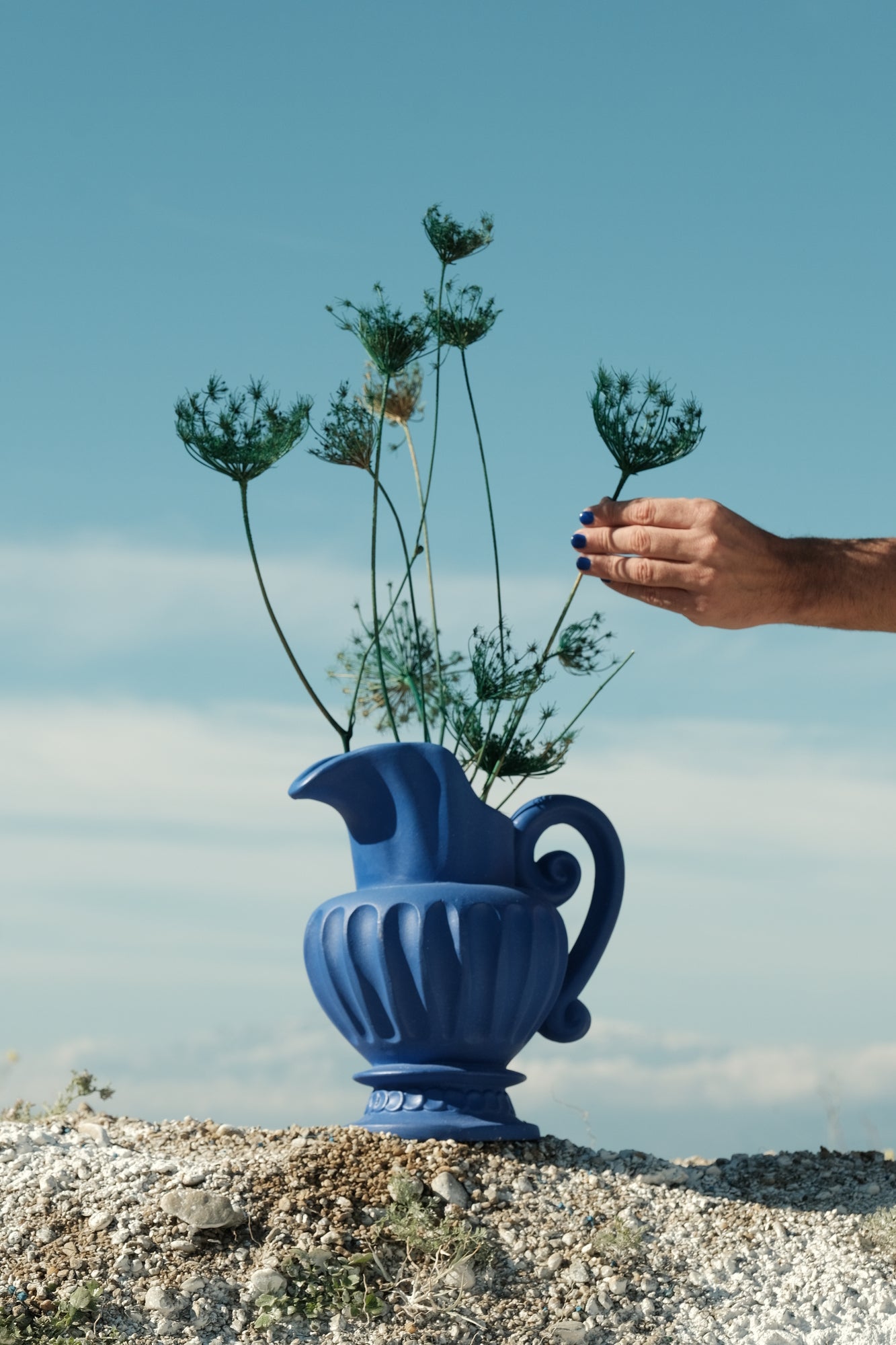 Vaso in Terracotta Caraffa Blue
