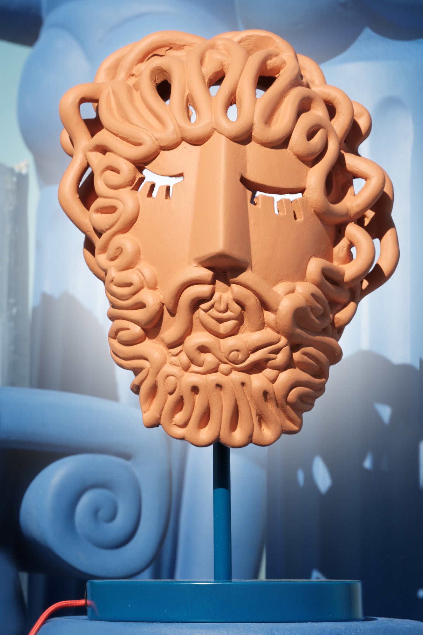 Magna Graecia Terracotta lamp - Ulysse mask