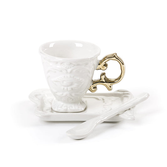 Tazzina Con Piattino Seletti Kintsugi - Porcellana E Oro 24 Carati, Design Marcantonio Raimondi Malerba