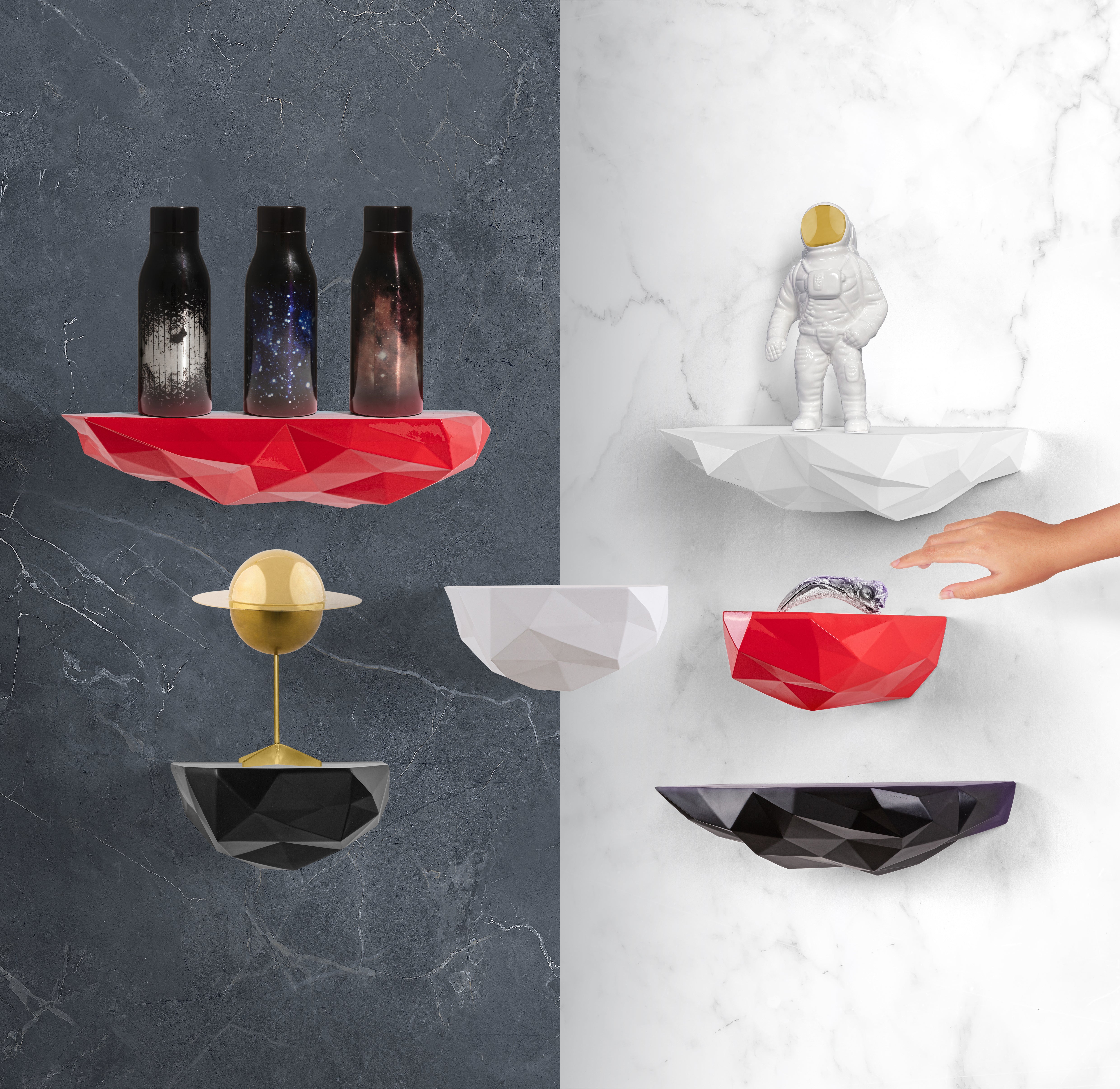 Space Rocks Shelf Medium White – SELETTI