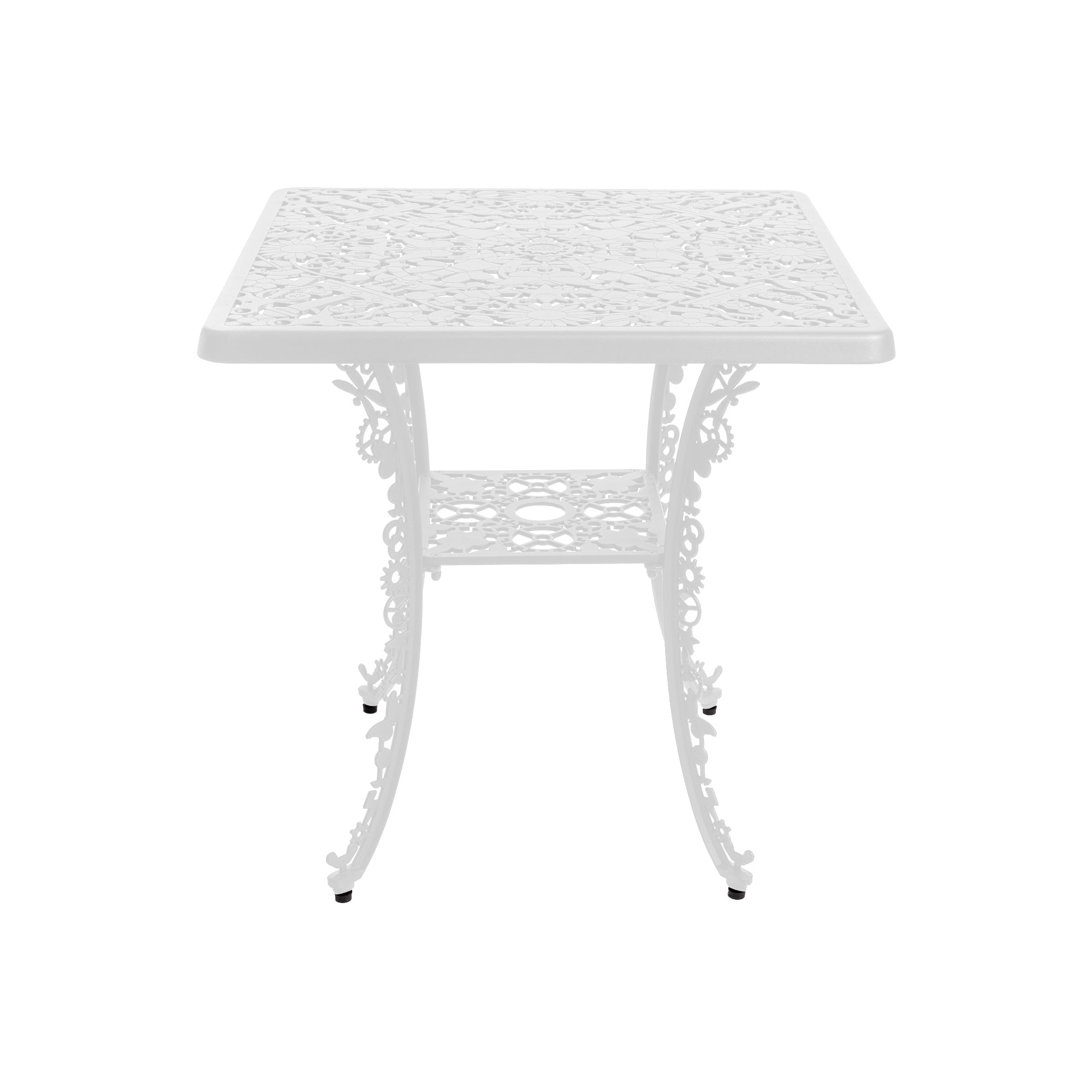 Table D'appoint Carrée Seletti – Industry Collection – Aluminium Blanc – 44x46x79 Cm