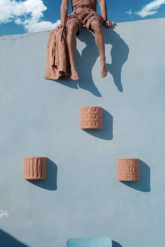 Magna Graecia Terracotta Wall vase Onde