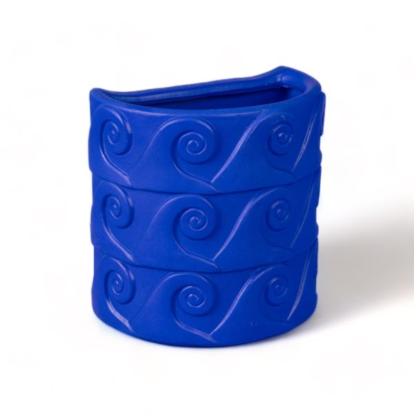 Terracotta Wall Vase Onde Blue