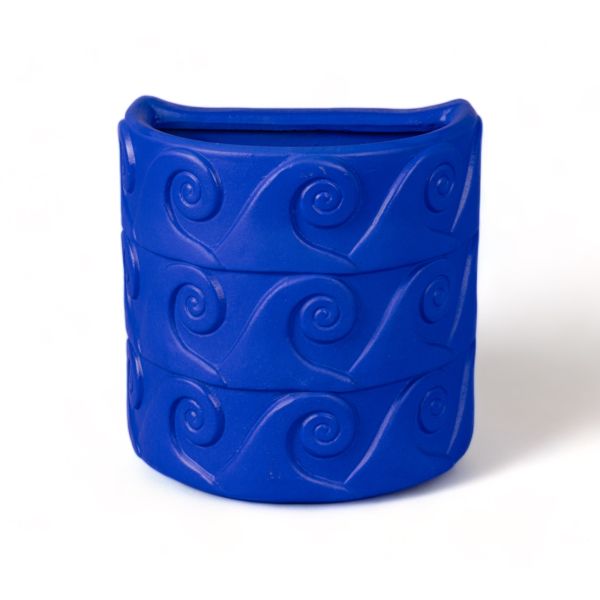 Terracotta Wall Vase Onde Blue
