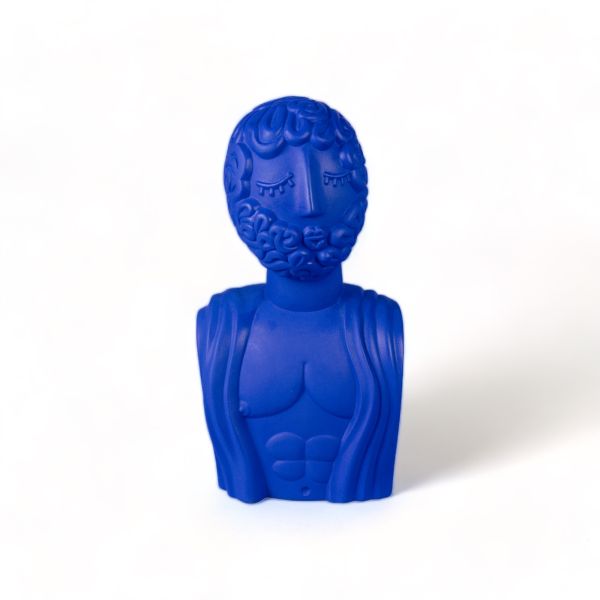 Terracotta Bust Man Blue