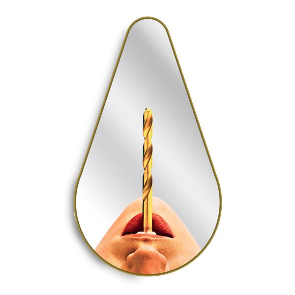 Mirror Gold Frame Pear Drill