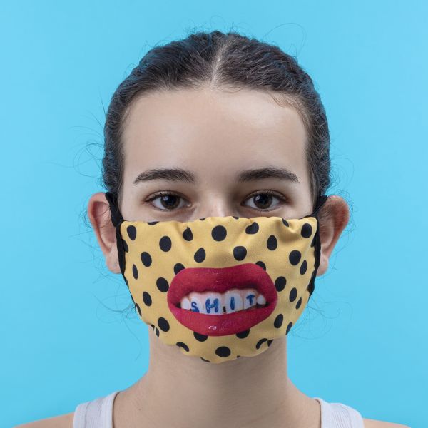 Facemask TEETH Pois Fabric Size S/M